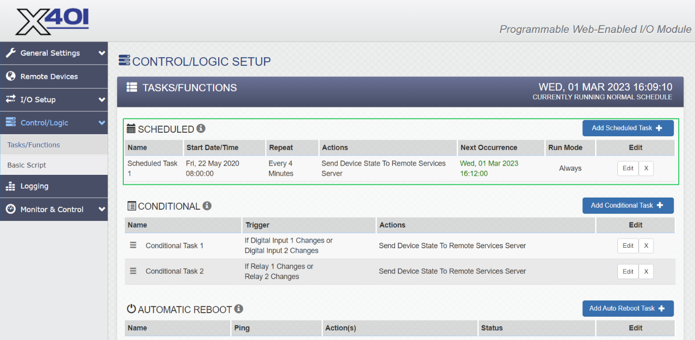 x401 tasks scheduled