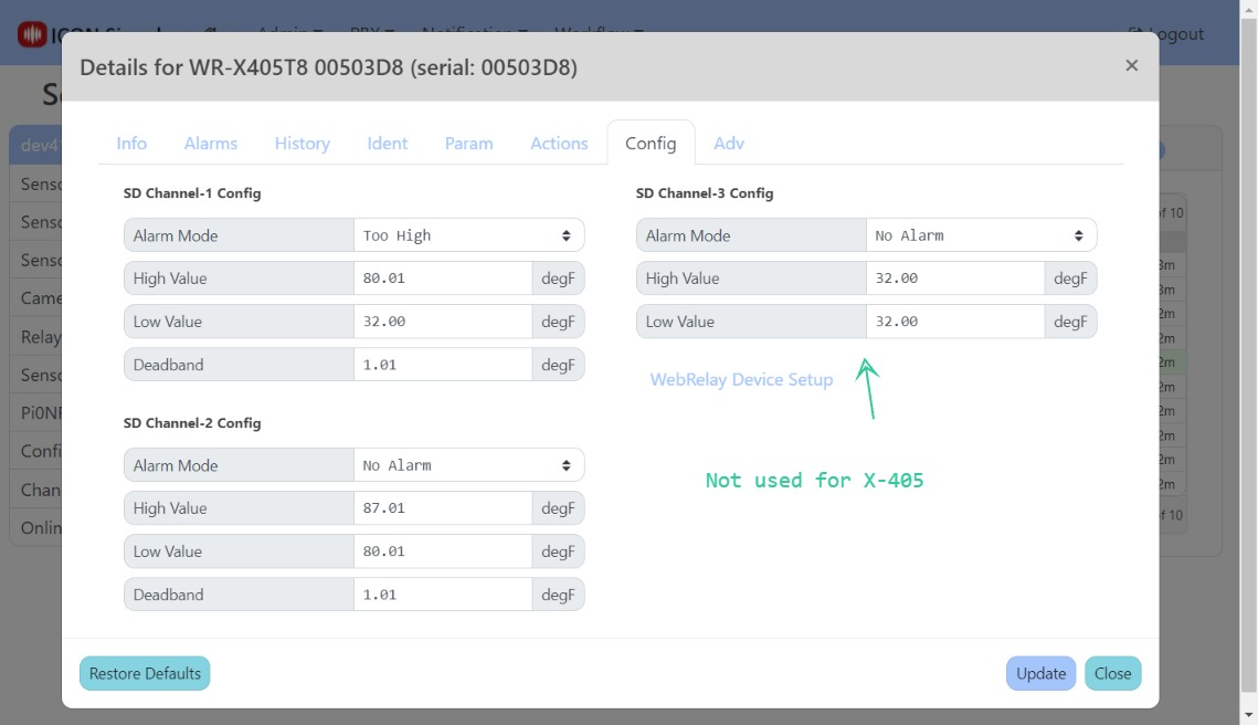 device dialog config