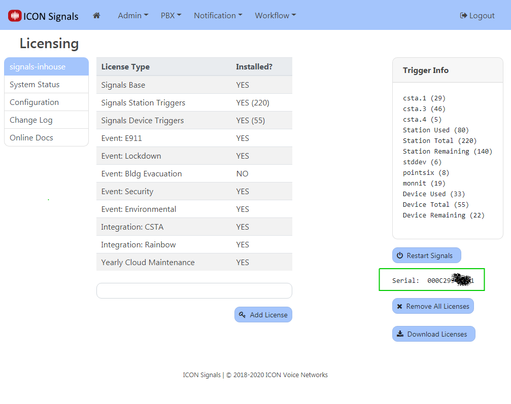 Signals Licensing Page